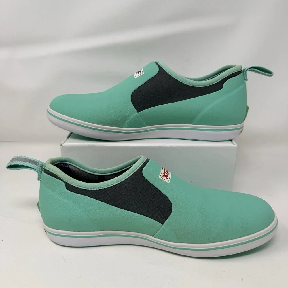 XTRATUF Womens Waterproof Deck Shoes Size 11 Seafoam Rubber Slip On Boat Fishing